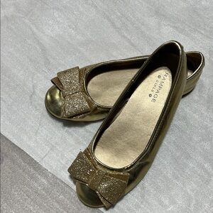 Rampage Shimmering Gold Flats with Bow